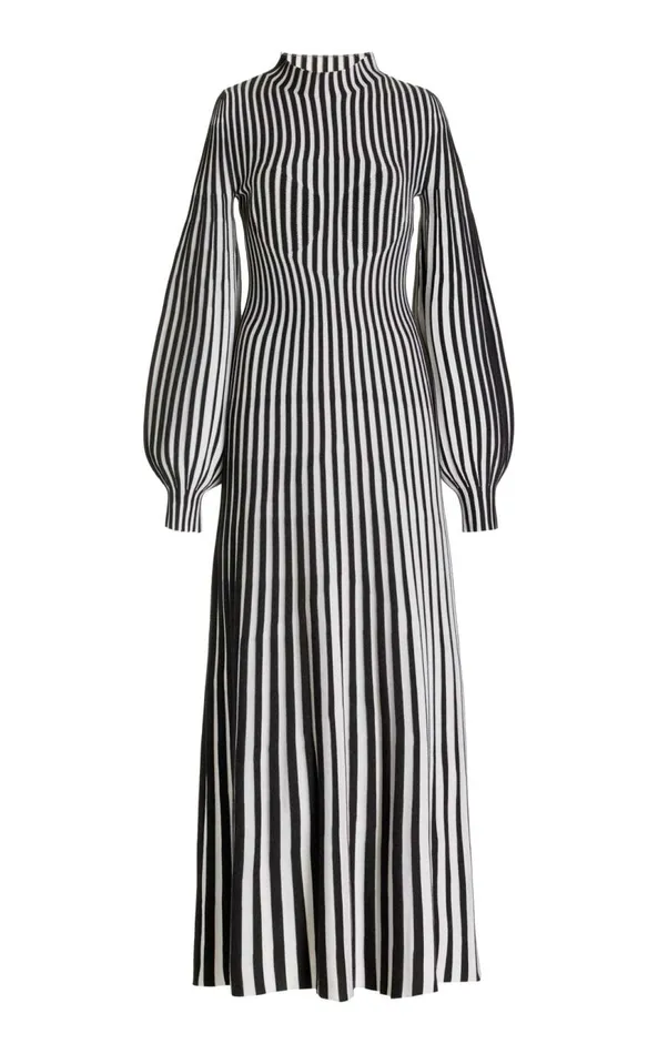 Women Dresses Gabriela Hearst Lee Knit Dress In Charcoal and Ivory Cashmere Silk