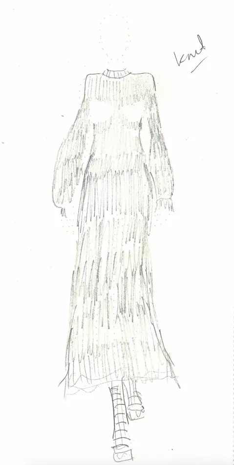 Women Dresses Gabriela Hearst Lee Knit Dress In Charcoal and Ivory Cashmere Silk