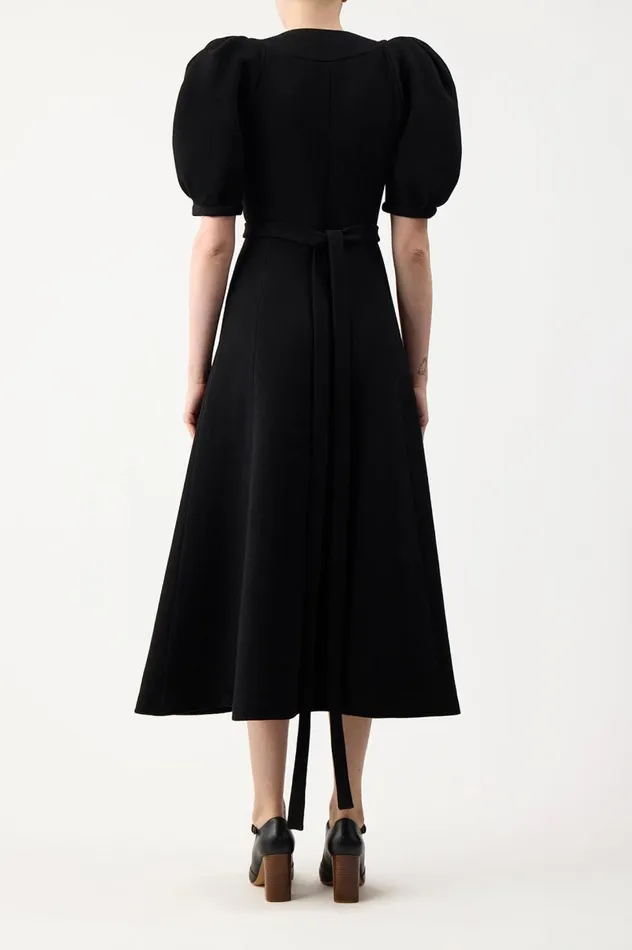 Women Dresses Gabriela Hearst Luz Dress In Black Virgin Wool Crepe
