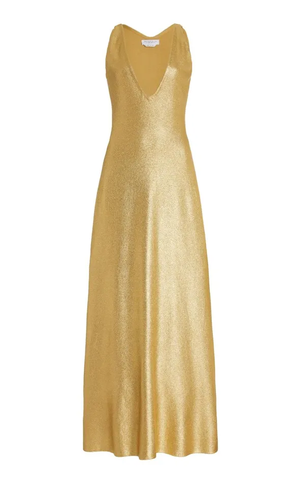 Women Dresses Gabriela Hearst Melitta Knit Dress In Gold Merino Wool