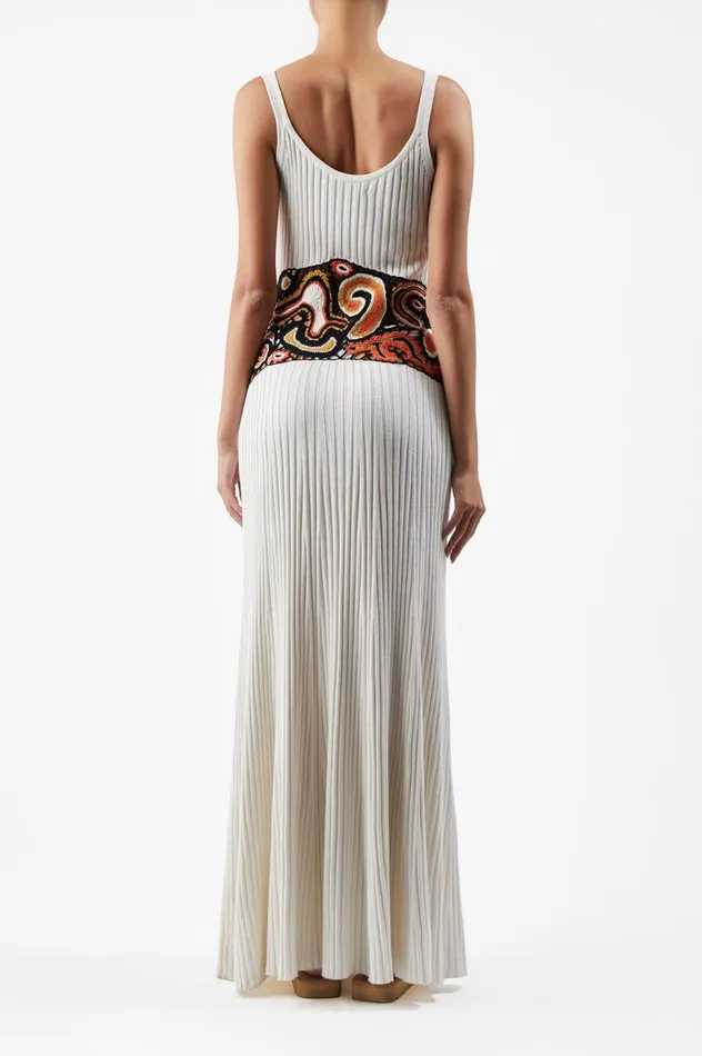 Women Dresses Gabriela Hearst Mila Lace Knit Dress In Ivory Multi Cashmere Silk