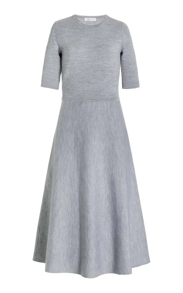 Women Dresses Gabriela Hearst Seymore Knit Dress In Heather Grey Merino Wool Cashmere