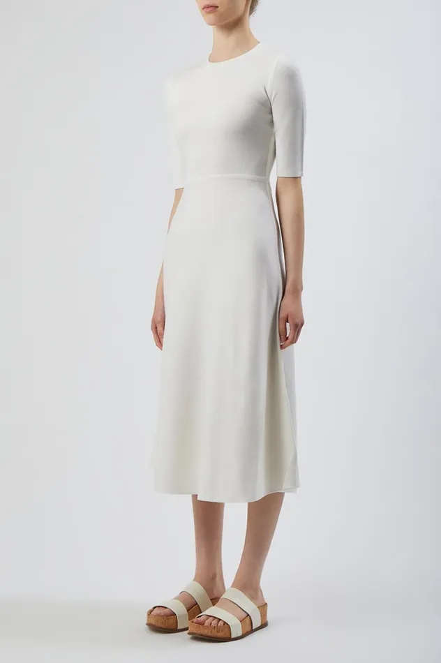 Women Dresses Gabriela Hearst Seymore Knit Dress In Ivory Merino Wool Cashmere