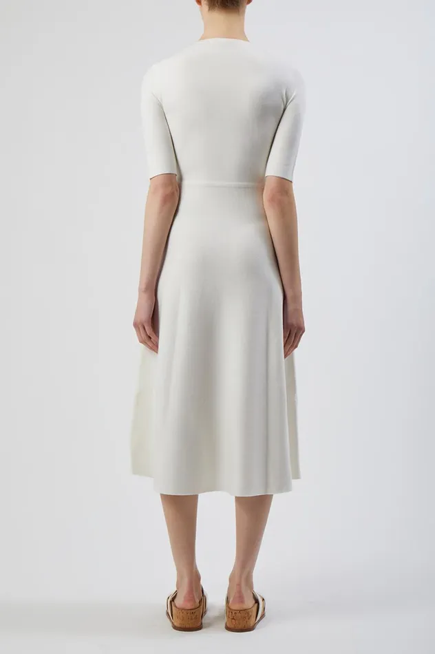 Women Dresses Gabriela Hearst Seymore Knit Dress In Ivory Merino Wool Cashmere