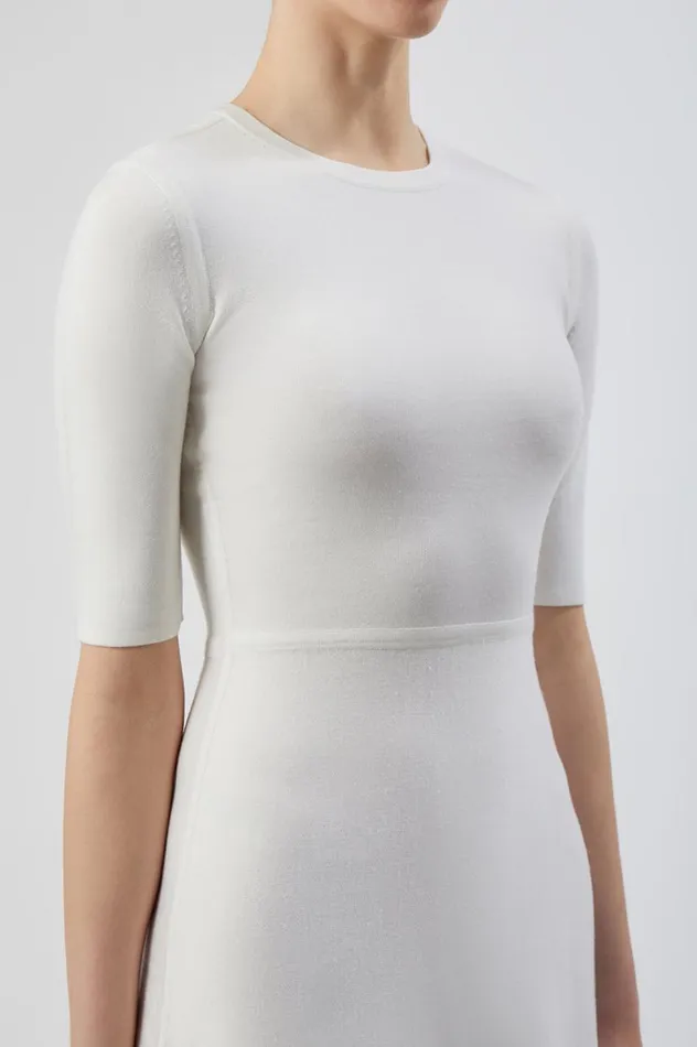 Women Dresses Gabriela Hearst Seymore Knit Dress In Ivory Merino Wool Cashmere