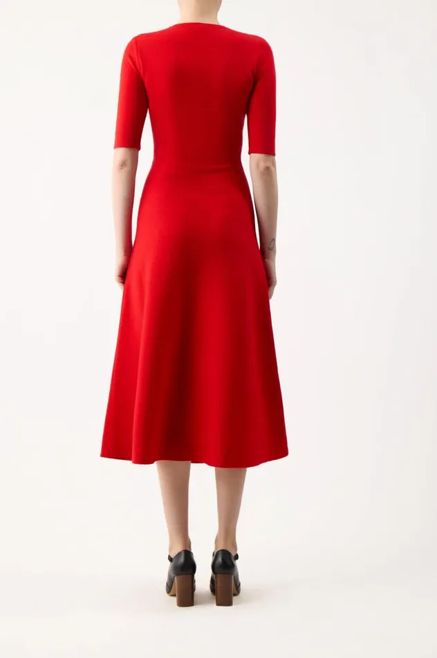 Women Dresses Gabriela Hearst Seymore Knit Dress In Red Topaz Merino Wool Cashmere