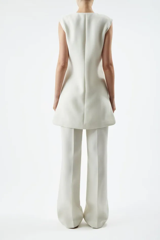 Women Dresses Gabriela Hearst Zalman Dress In Ivory DoubleFace Wool Crepe