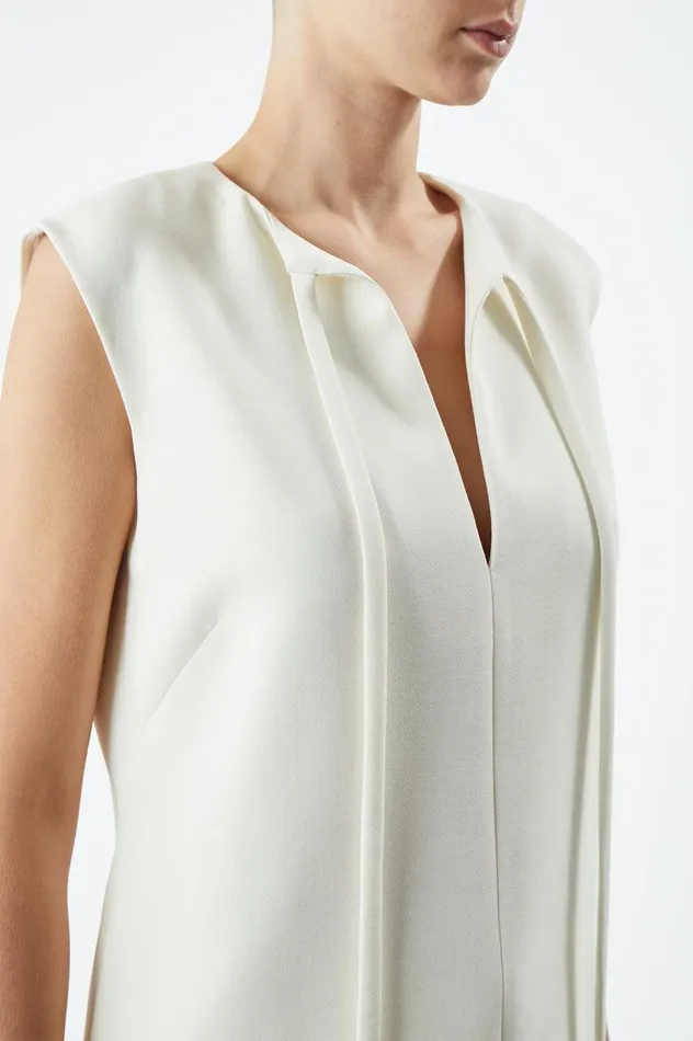 Women Dresses Gabriela Hearst Zalman Dress In Ivory DoubleFace Wool Crepe