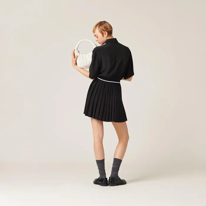 Women Dresses Miu Miu Crepe De Chine Minidress Black