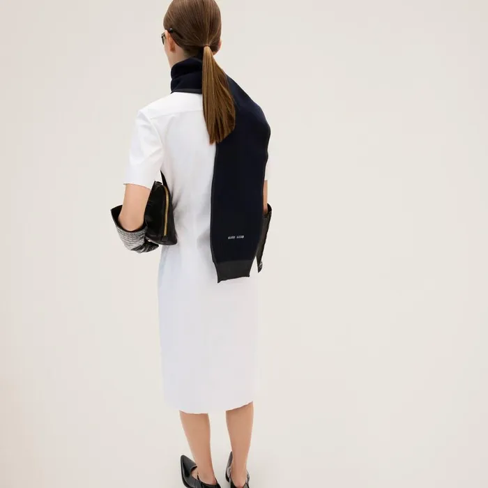 Women Dresses Miu Miu Poplin And Jersey Dress White Women Dresses Miu Miu Poplin And Jersey Dress White