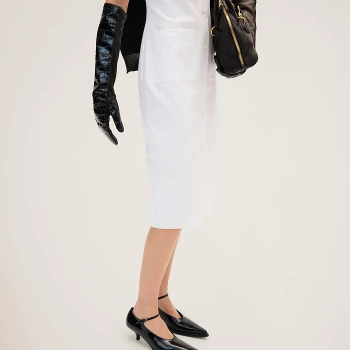 Women Dresses Miu Miu Poplin And Jersey Dress White Women Dresses Miu Miu Poplin And Jersey Dress White