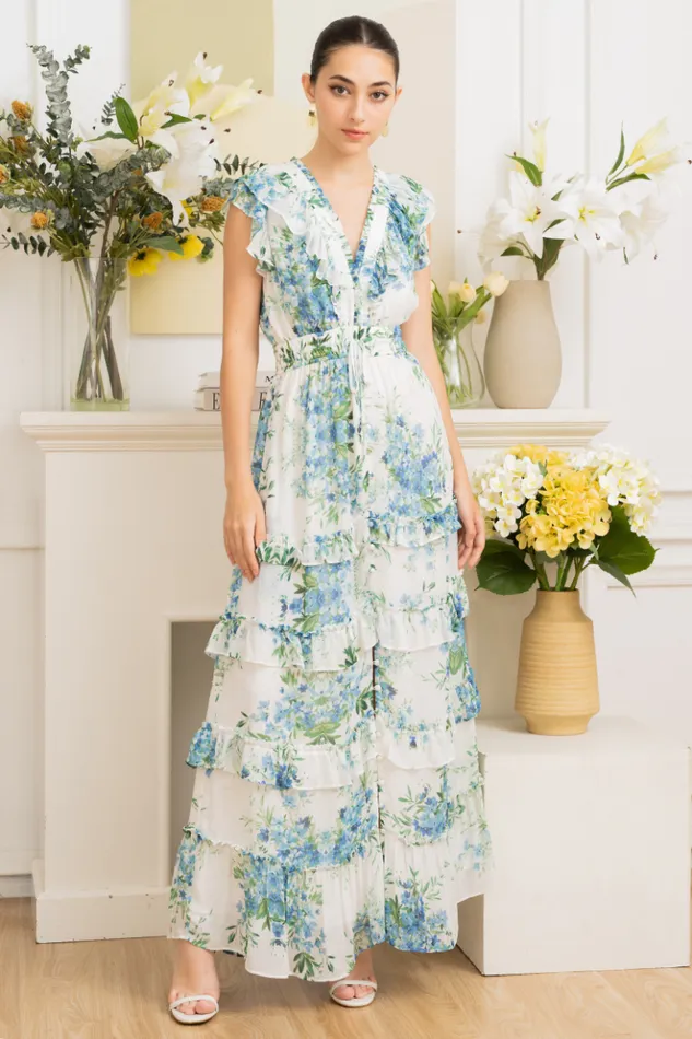 Women Dresses YUMI KIM Cecile Floral Maxi Dress Magic Blossom Ivory