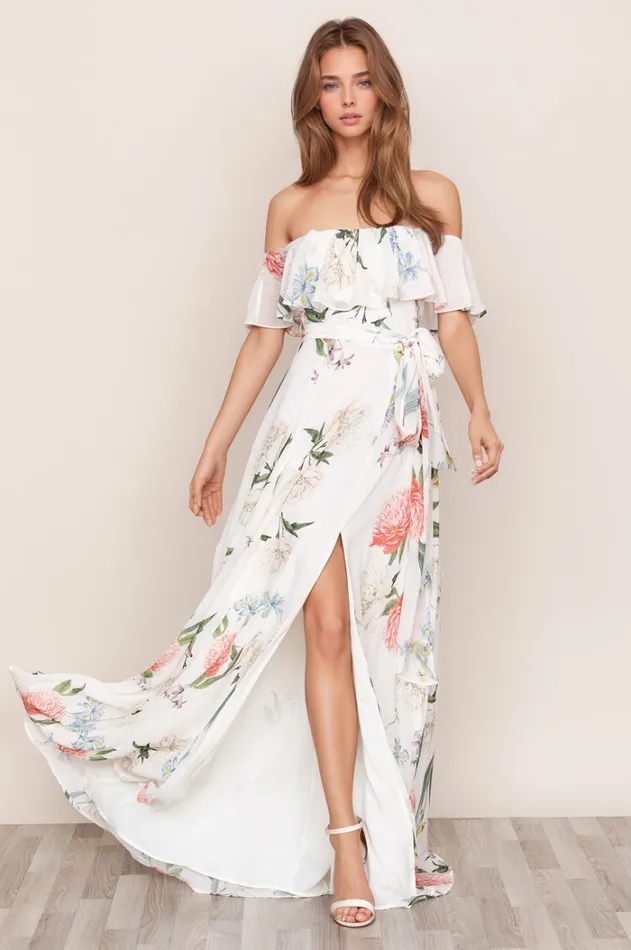 Women Dresses YUMI KIM Off Shoulder Floral Dress Carmen Maxi Dress Forever Yours Ivory poly Women Dresses YUMI KIM Off Shoulder Floral Dress Carmen Maxi Dress Forever Yours Ivory poly
