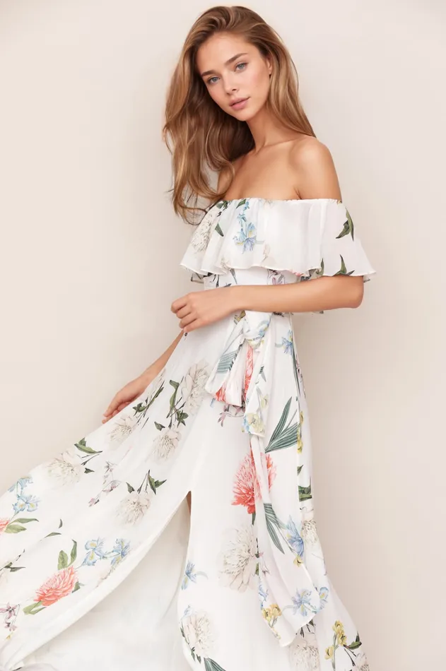 Women Dresses YUMI KIM Off Shoulder Floral Dress Carmen Maxi Dress Forever Yours Ivory poly Women Dresses YUMI KIM Off Shoulder Floral Dress Carmen Maxi Dress Forever Yours Ivory poly