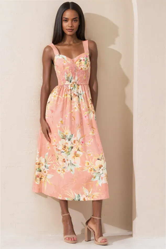 Women Dresses YUMI KIM Waverly Dress Floral Linen Dress Destiny Delight Rose