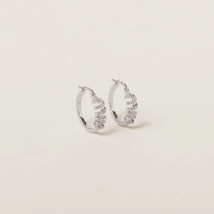 Women Earrings Miu Miu Metal Earrings With Artificial Crystals Steelcrystal