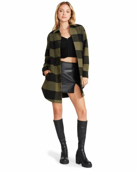 Women ELDRIDGE PLAID COAT SAGE Sage Steve Madden Jackets and Coats Women ELDRIDGE PLAID COAT SAGE Sage Steve Madden Jackets and Coats
