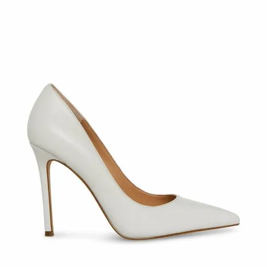 Women EVELYN WHITE LEATHER White Leather Steve Madden Heels