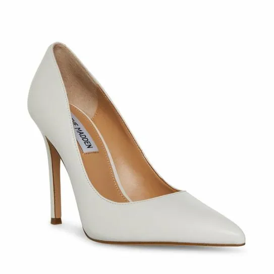 Women EVELYN WHITE LEATHER White Leather Steve Madden Heels Women EVELYN WHITE LEATHER White Leather Steve Madden Heels
