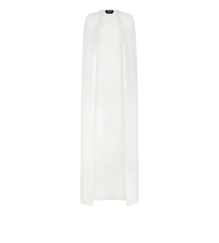 Women Evening Tom Ford Double Silk Georgette Evening Cape Chalk