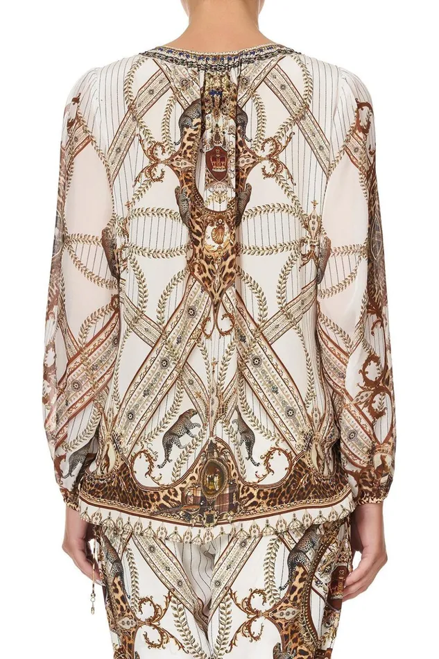 Women Extended Sizes Camilla Lace Up Side Blouse Mind Your Manor