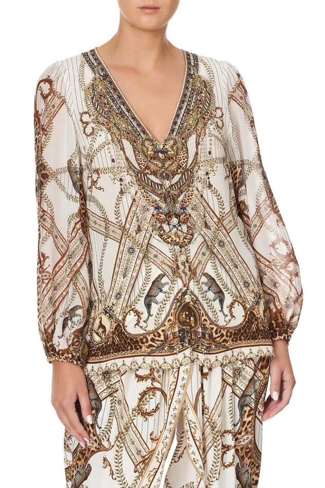 Women Extended Sizes Camilla Lace Up Side Blouse Mind Your Manor
