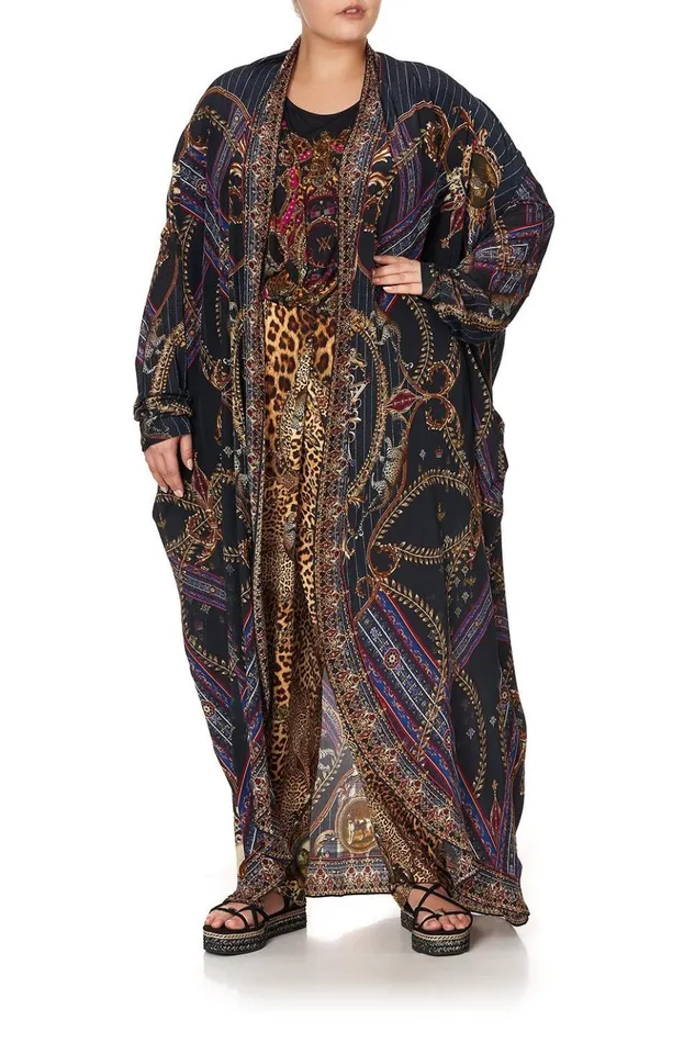 Women Extended Sizes Camilla Long Casual Jacket With Pockets Dining Hall Darling