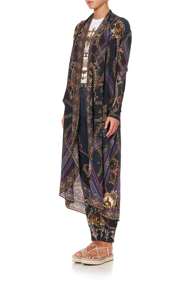 Women Extended Sizes Camilla Long Casual Jacket With Pockets Dining Hall Darling