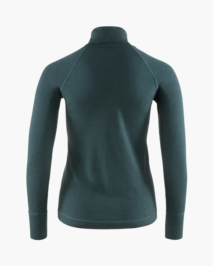 Women Fafne Activity Baselayer Turtleneck Dark Deep Sea Klttermusen Base Layers