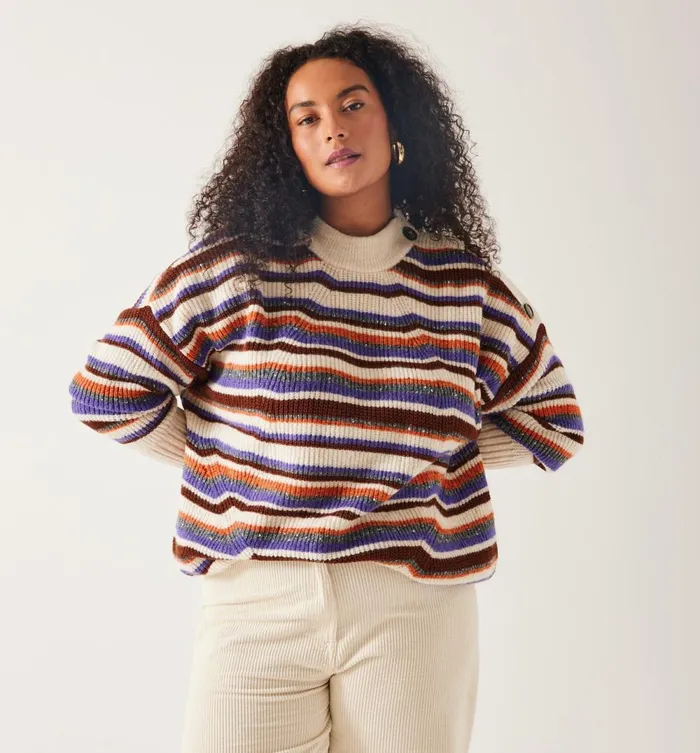 Women Fancy Striped Jumper 8211 Ecru Stripes Promod Jumpers And Cardigans