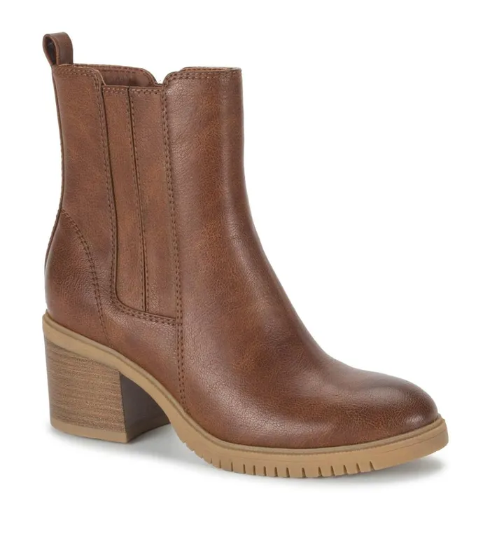 Women Feeney Block Heel Boot Cognac Baretraps Booties