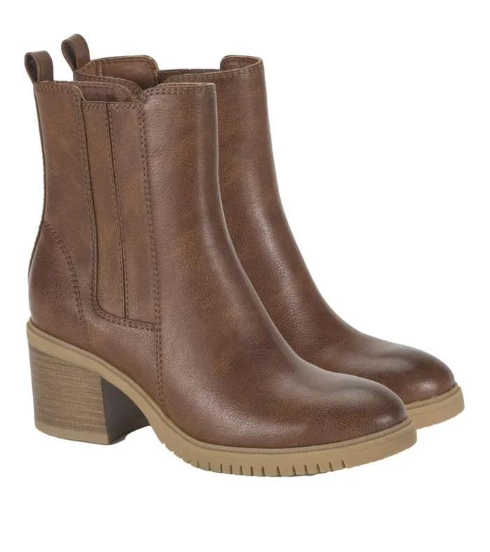 Women Feeney Block Heel Boot Cognac Baretraps Booties