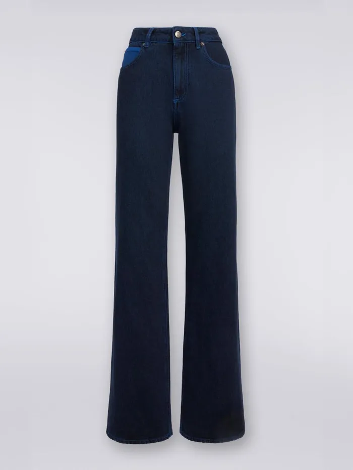 Women Flared FivePocket Denim Trousers Blue Missoni Sport