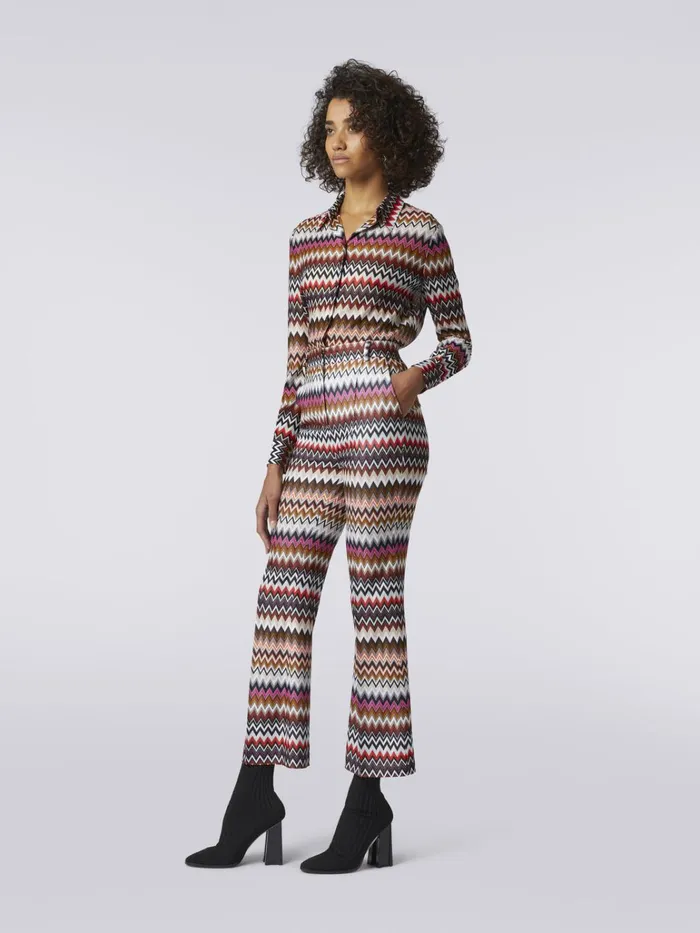 Women Flared Zigzag Viscose Trousers Multicoloured Missoni Trousers Women Flared Zigzag Viscose Trousers Multicoloured Missoni Trousers