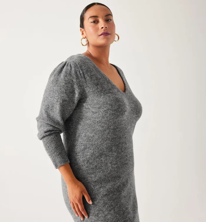 Women Flecked Jumper Dress 8211 Light Grey Promod Dresses Women Flecked Jumper Dress 8211 Light Grey Promod Dresses