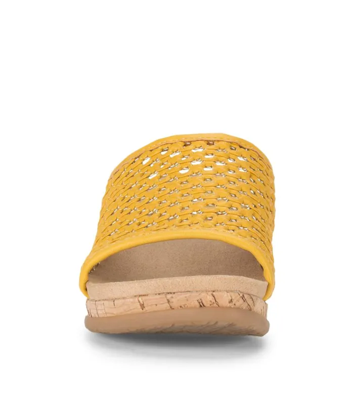 Women Flossey Wedge Slide Sandal Mellow Yellow Baretraps Slides and Slip On Sandals