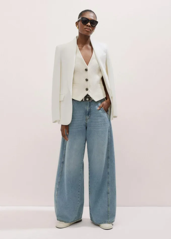 Women Forever Shawl Collar Tux Blazer Ivory MEEM