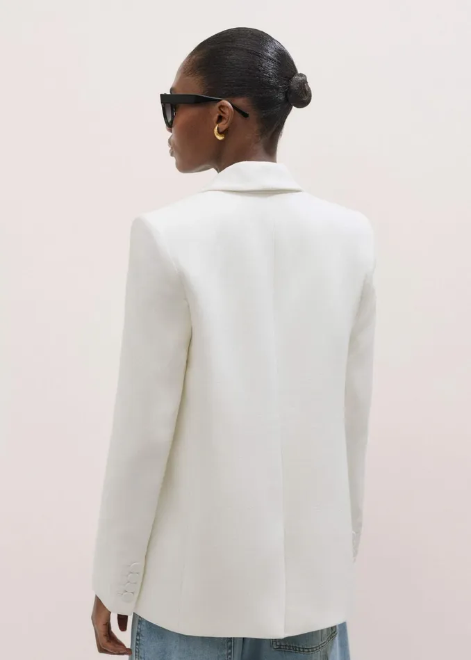 Women Forever Shawl Collar Tux Blazer Ivory MEEM