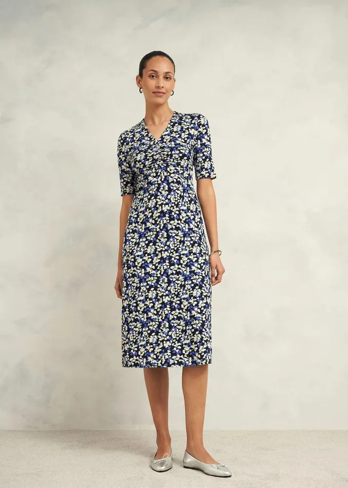 Women Frankie Jersey Dress Navy Multi Hobbs Dresses and Jumpsuits