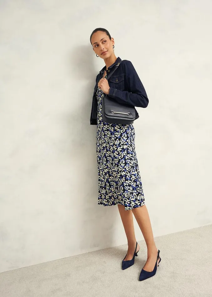 Women Frankie Jersey Dress Navy Multi Hobbs Dresses and Jumpsuits