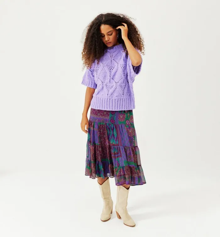 Women Frilly MidLength Skirt 8211 Multicolour Print Promod Skirts Women Frilly MidLength Skirt 8211 Multicolour Print Promod Skirts