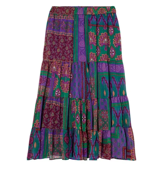 Women Frilly MidLength Skirt 8211 Multicolour Print Promod Skirts Women Frilly MidLength Skirt 8211 Multicolour Print Promod Skirts