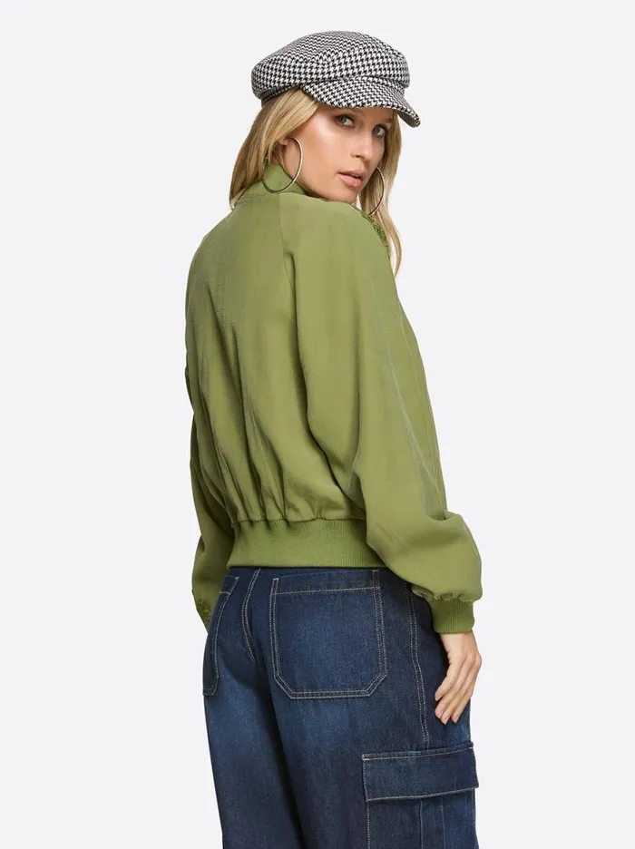 Women Fynn Bomber Jacket In Mayfly Jessica Simpson Jackets Blazers and Kimonos