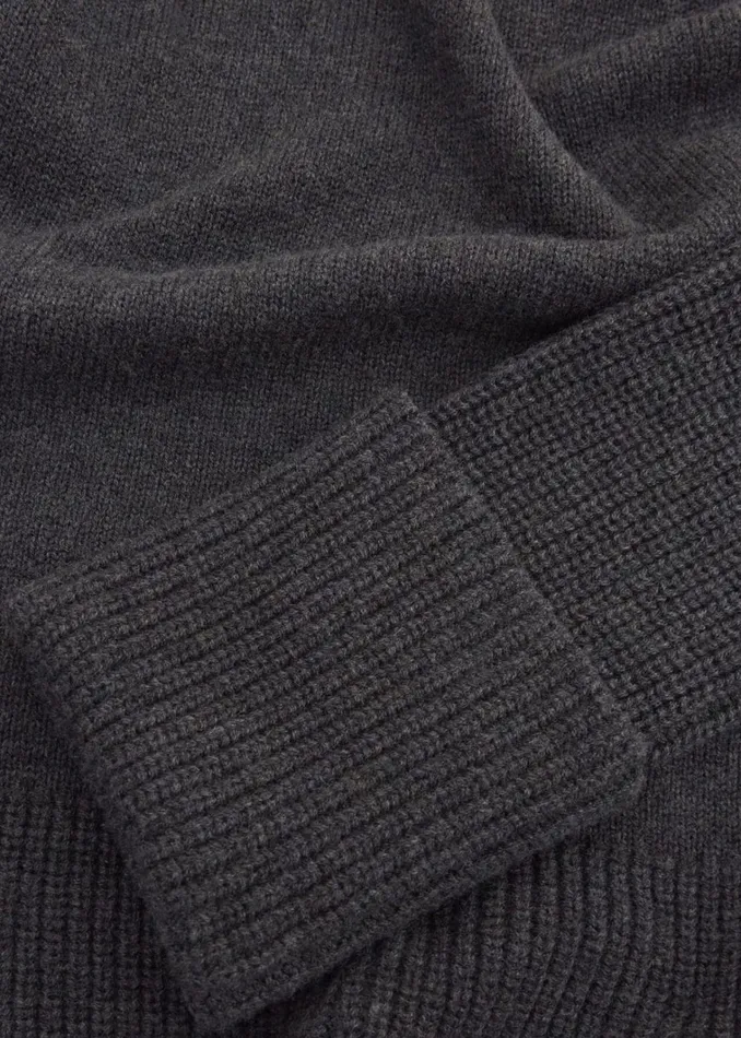 Women Gaskell CoOrd Wool Cotton Jumper Dark Grey Marl Hobbs Jumpers and Cardigans