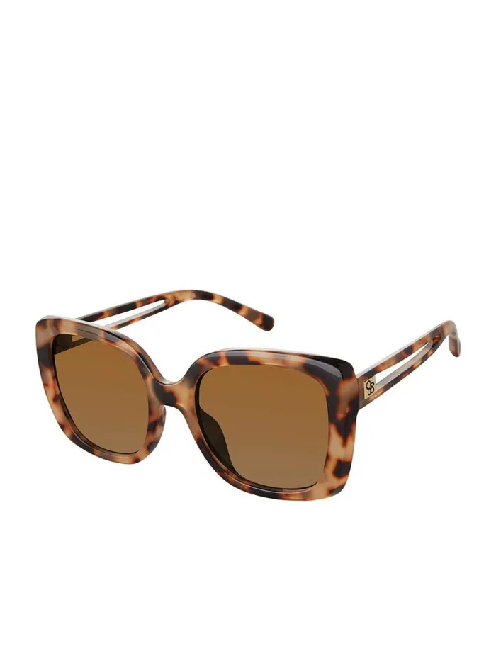 Women Glamorous Cat Eye Vented Temple Sunglasses In Tortoise Jessica Simpson Sunglasses