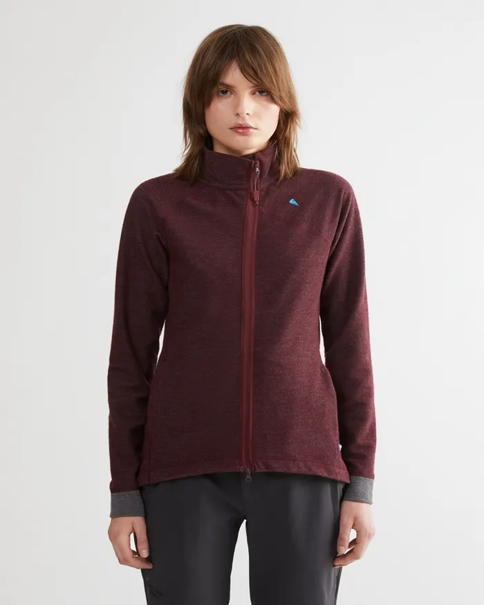Women Hdur Zip Jacket Tawny Red Klttermusen Fleeces and Sweaters