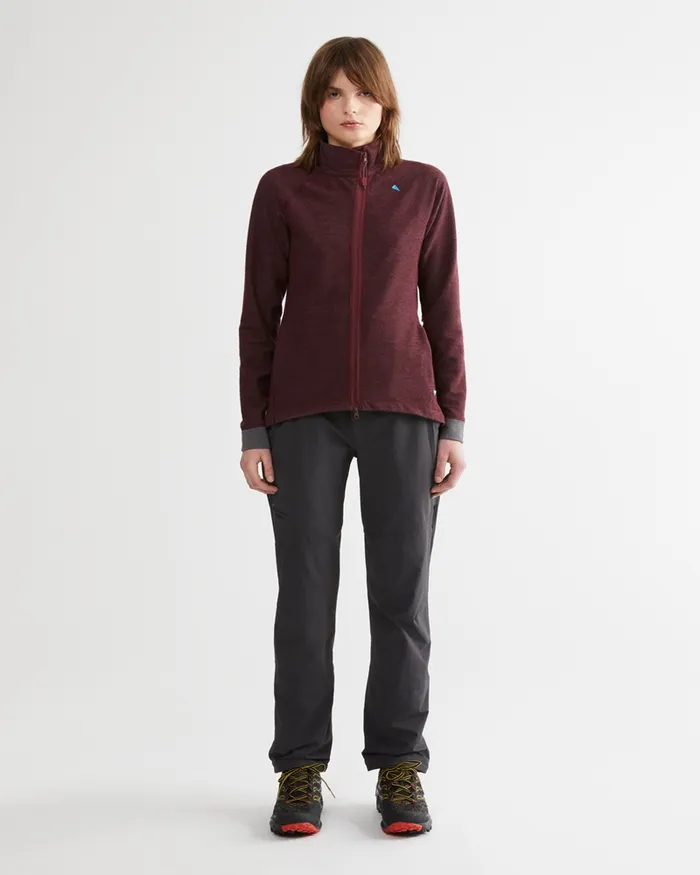 Women Hdur Zip Jacket Tawny Red Klttermusen Fleeces and Sweaters