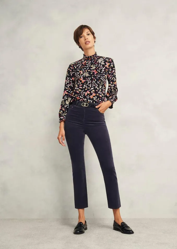 Women Hampstead Cord Trousers Navy Hobbs Trousers