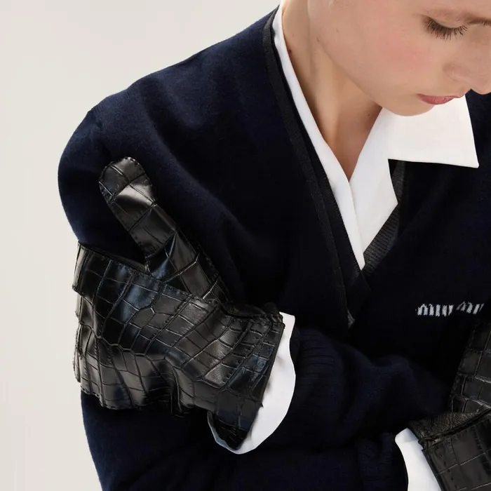 Women Hats And Gloves Miu Miu Leather Gloves Black Women Hats And Gloves Miu Miu Leather Gloves Black