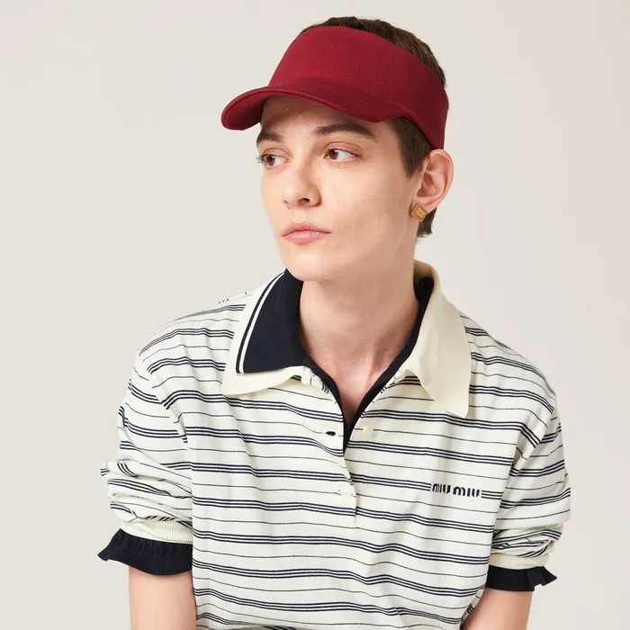 Women Hats And Gloves Miu Miu Nylon Visor With Pouch Amaranth Redmaize Yellow Women Hats And Gloves Miu Miu Nylon Visor With Pouch Amaranth Redmaize Yellow